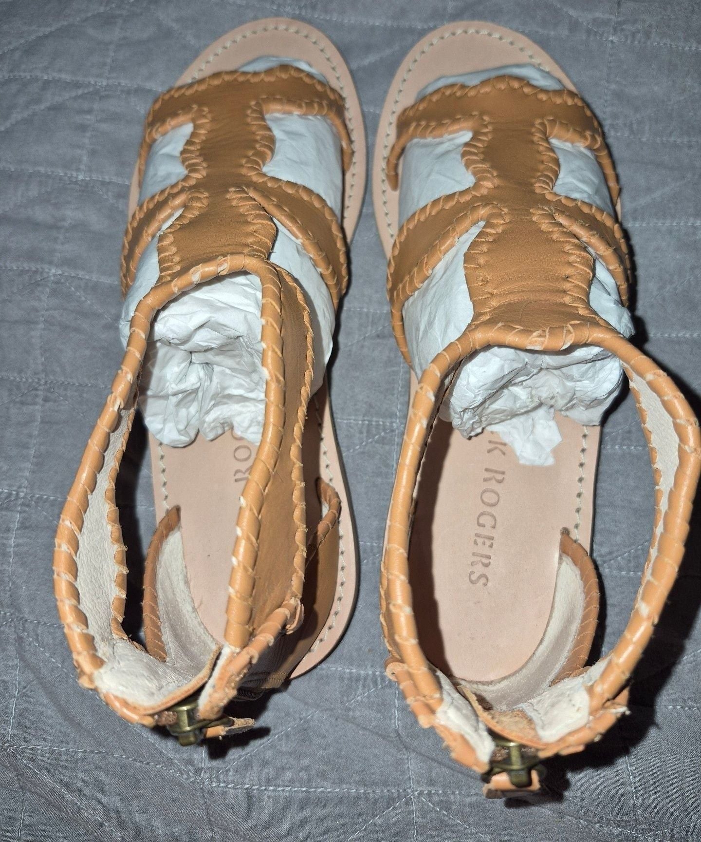 Jack Rogers Lauren Gladiator Sandals Size 8.5M Tan Leather 3