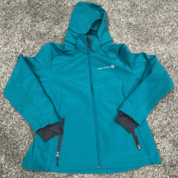 Free Country Softshell Hooded Jacket Size X-Large Teal Blue