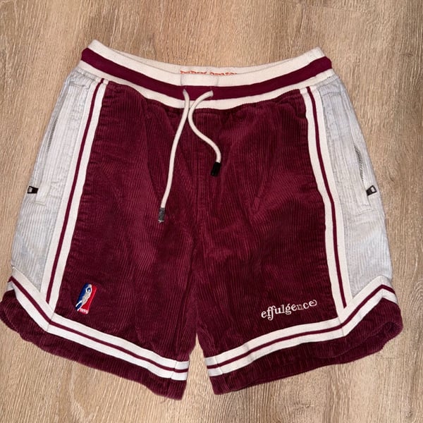 Effulgence Corduroy Basketball Shorts Size Small Burgundy