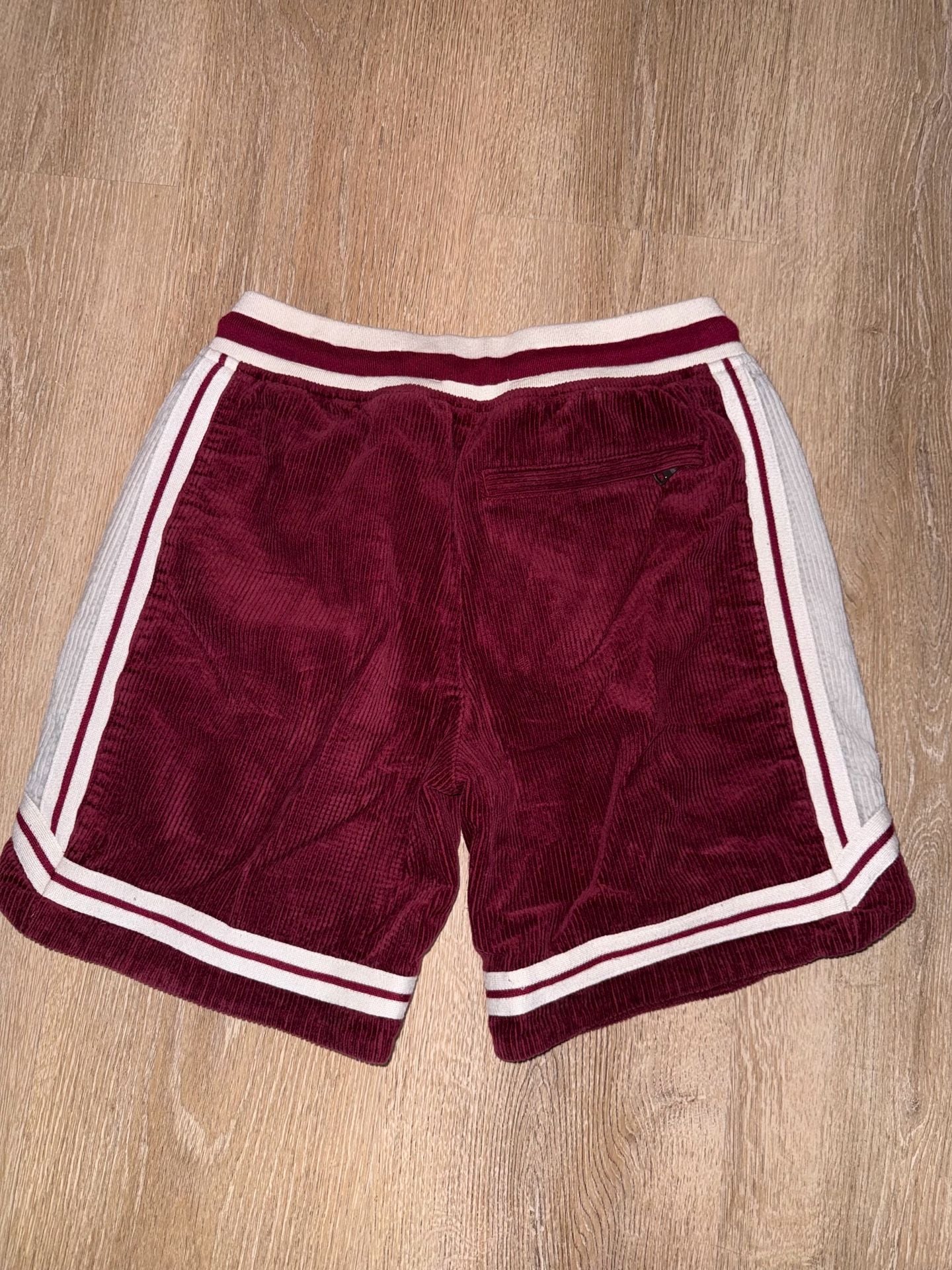 Effulgence Corduroy Basketball Shorts Size Small Burgundy 3