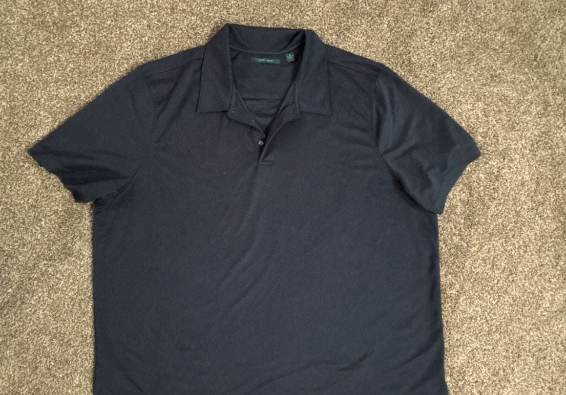 Perry Ellis Polo Shirt Size 4X Navy Short Sleeve Collared Polyester 2