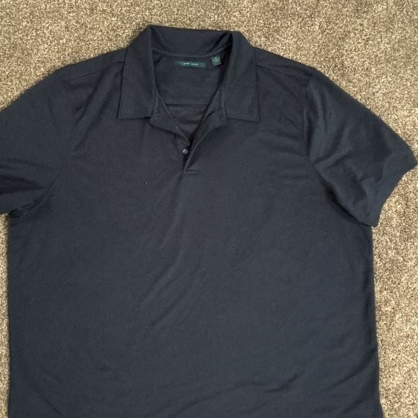 Perry Ellis Polo Shirt Size 4X Navy Short Sleeve Collared Polyester