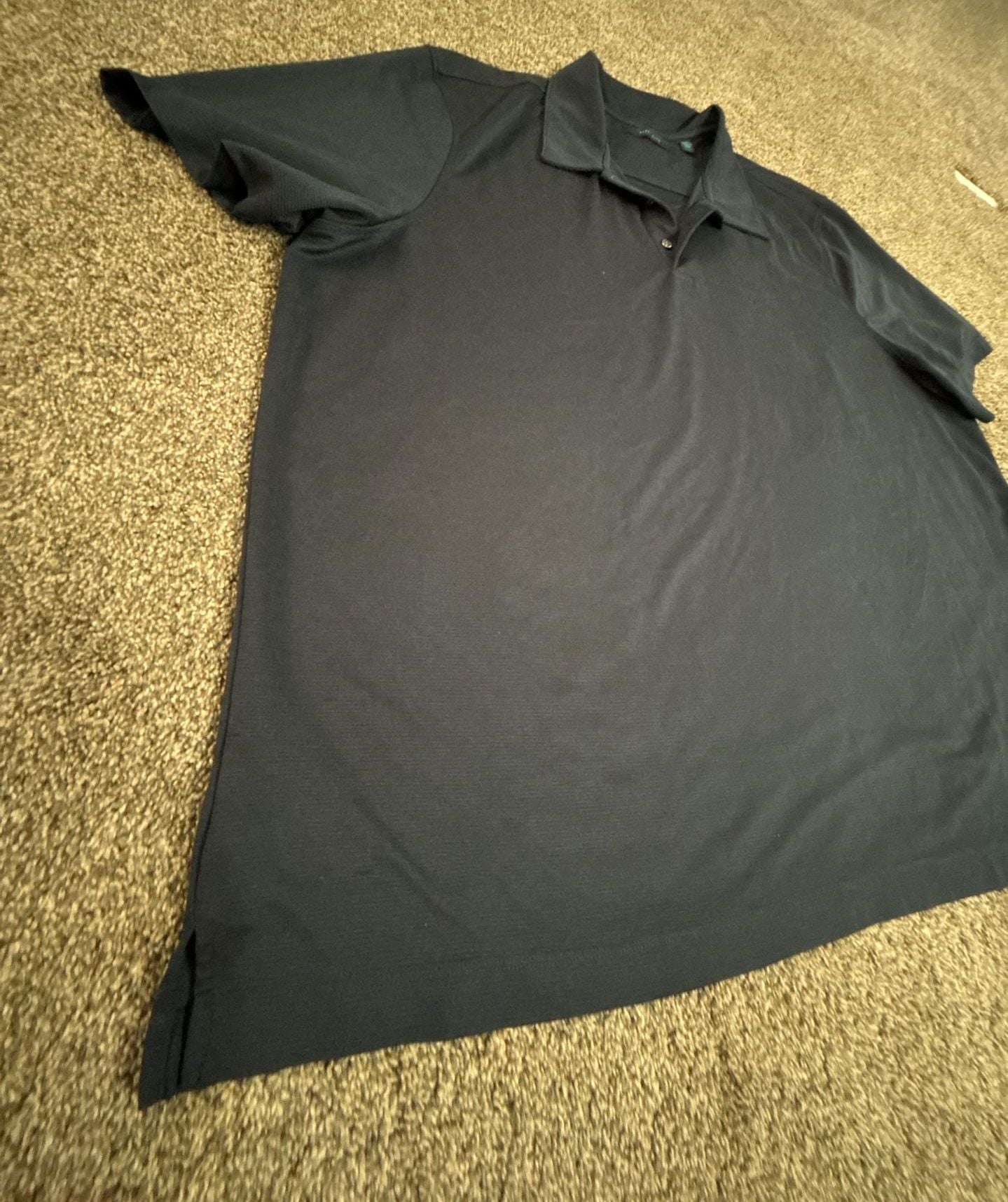 Perry Ellis Polo Shirt Size 4X Navy Short Sleeve Collared Polyester 7