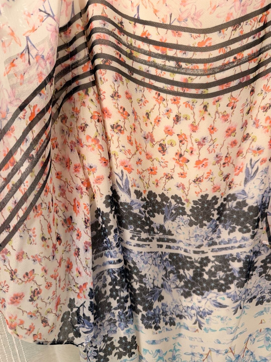 BCBGMaxAzria Aaric Floral Hi Lo Dress Size L Multi Chiffon 4