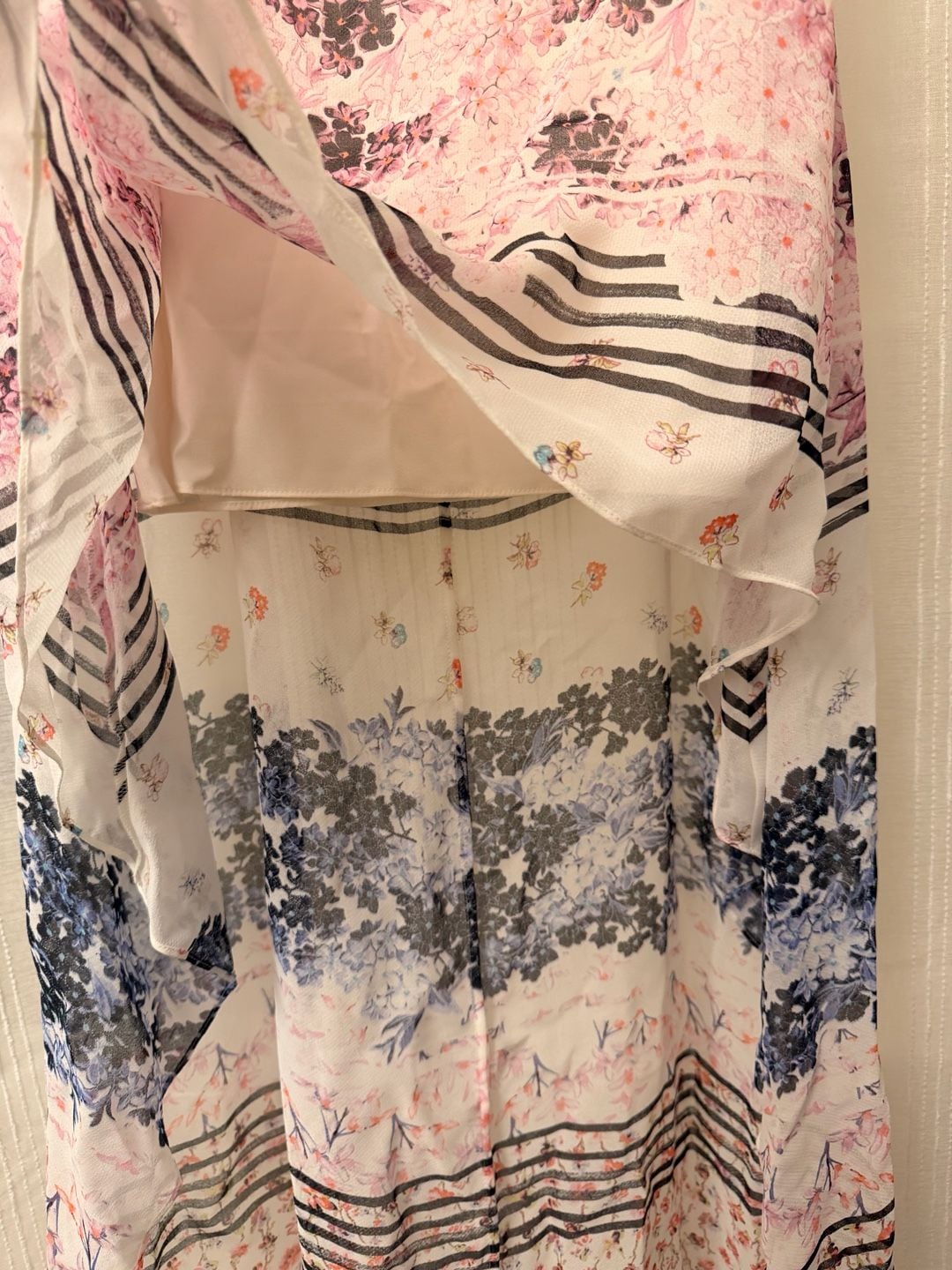 BCBGMaxAzria Aaric Floral Hi Lo Dress Size L Multi Chiffon 5