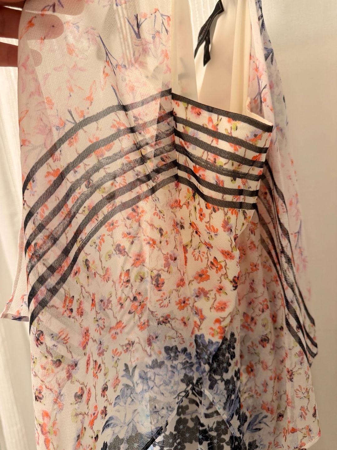 BCBGMaxAzria Aaric Floral Hi Lo Dress Size L Multi Chiffon 9