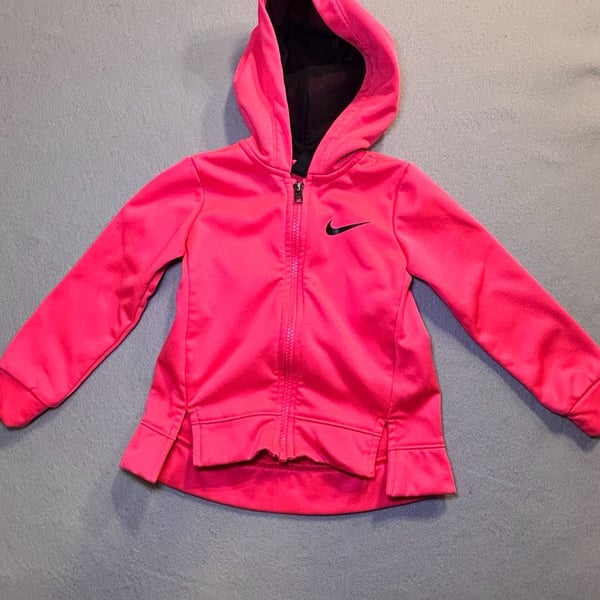 Nike Dri-FIT Zip-Up Hoodie Size 2T Pink Fleece Jacket
