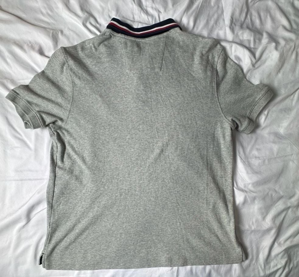 Nautica Polo Shirt Size L Gray Cotton Short Sleeve Tipped Collar 4