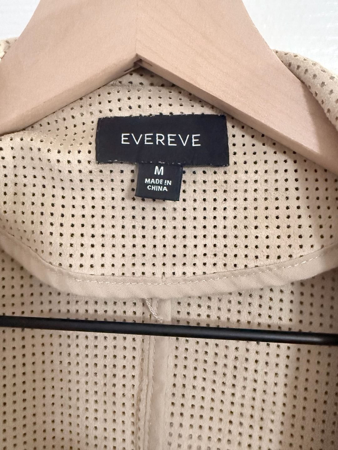 Evereve Perforated Blazer Size M Tan 13