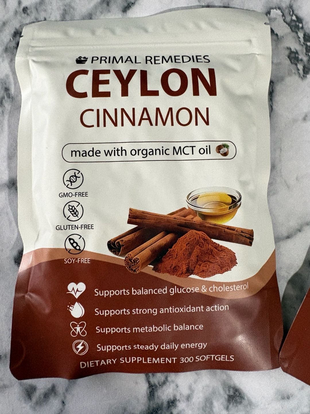 Primal Remedies Ceylon Cinnamon Softgels 300 Softgels MCT Oil 1