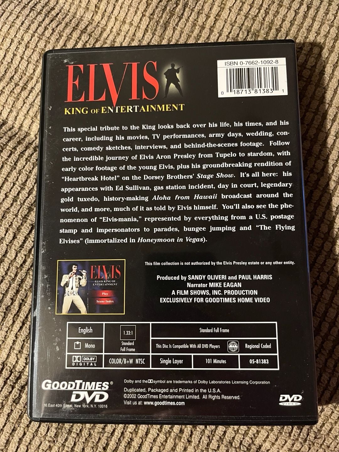 GoodTimes Elvis King of Entertainment DVD Documentary 2
