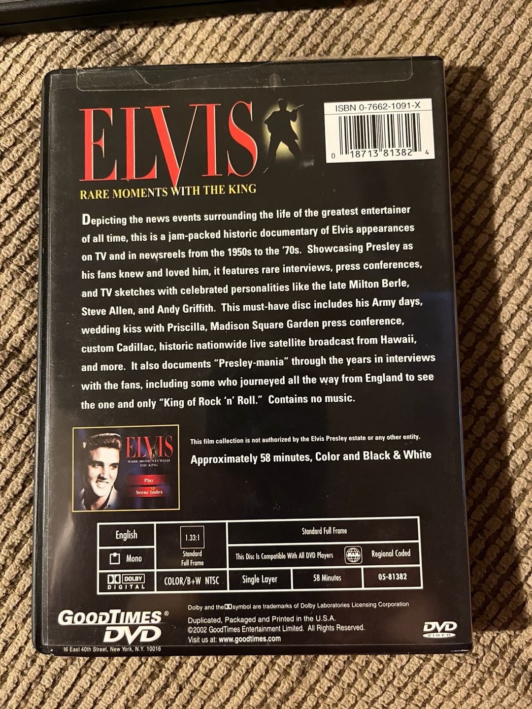 GoodTimes DVD Elvis Rare Moments With the King DVD 2002 Documentary 2