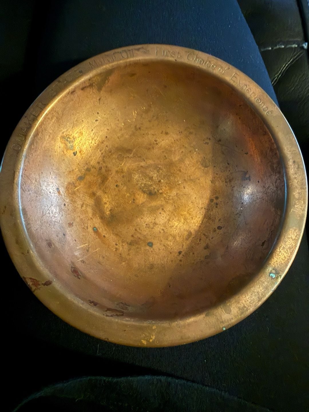 Quaker State Motor Oil Vintage Copper Bowl 1