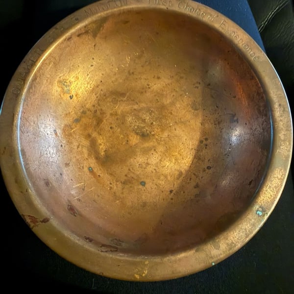 Quaker State Motor Oil Vintage Copper Bowl