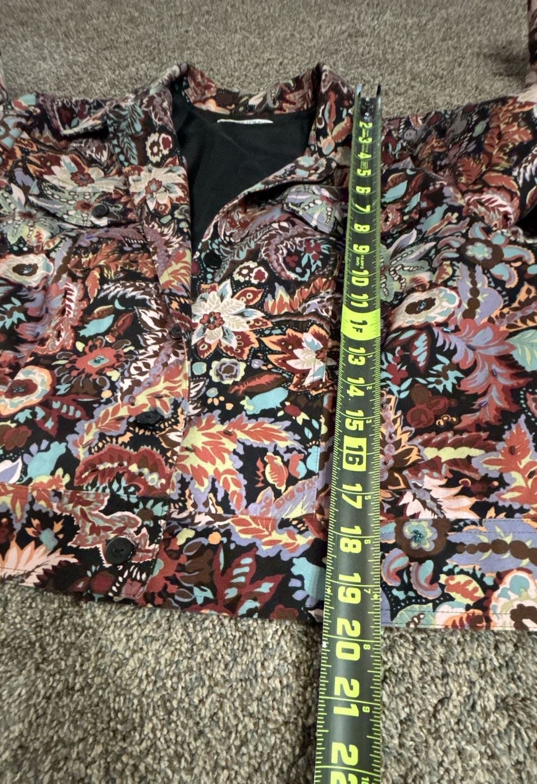 Maggy London Floral Paisley Jacket Size 12 Cotton Spandex Multicolor 9