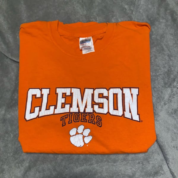 Gildan Clemson Tigers T-Shirt Size L Orange Graphic NCAA