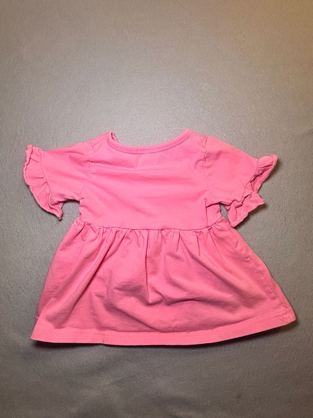Unbranded Toddler Girls Ruffle Short Sleeve Peplum Tunic Top Size 2-3T Pink 4