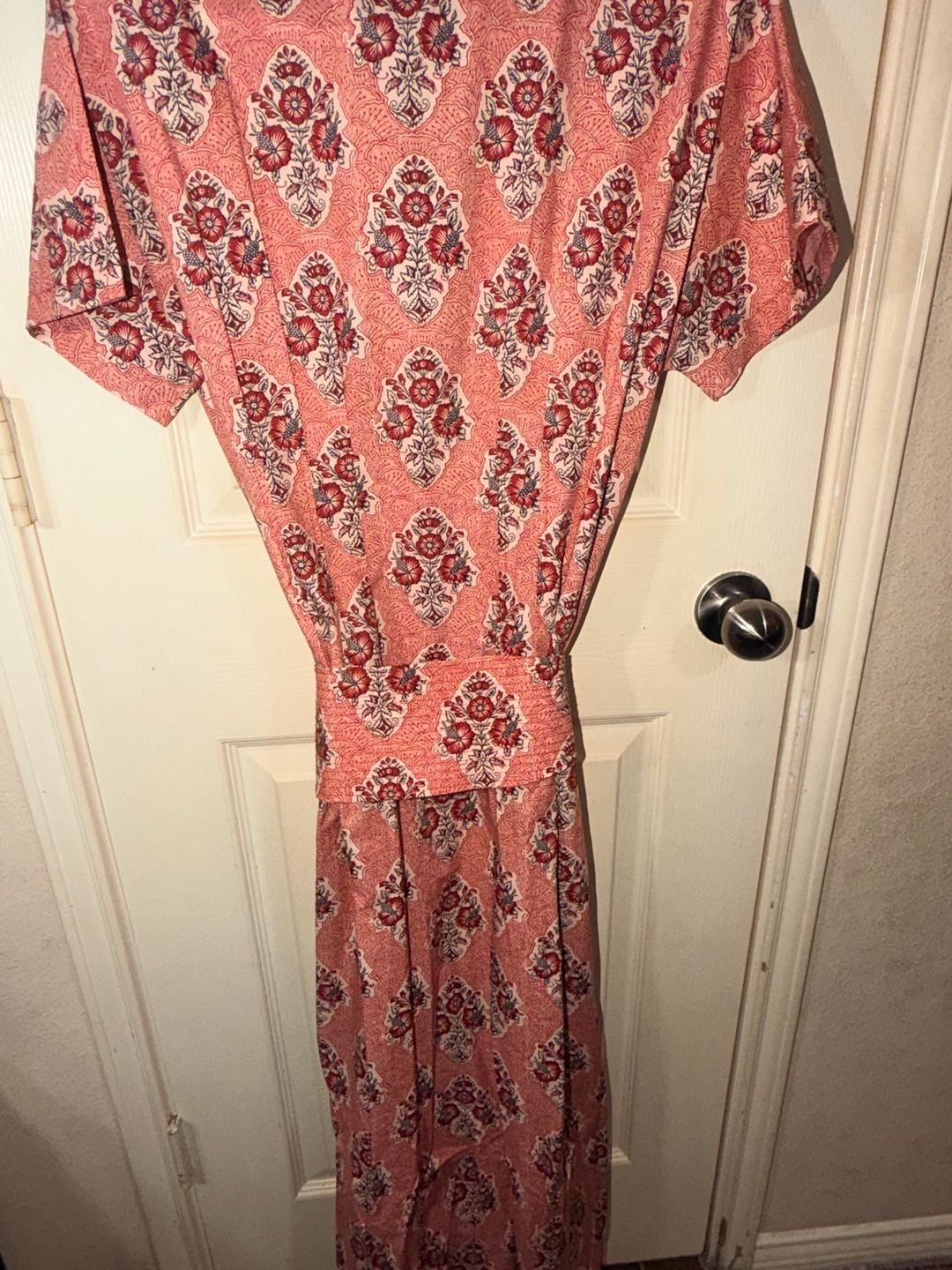 Tuckernuck Caro Dress Size S Red Floral Block Print Maxi 4