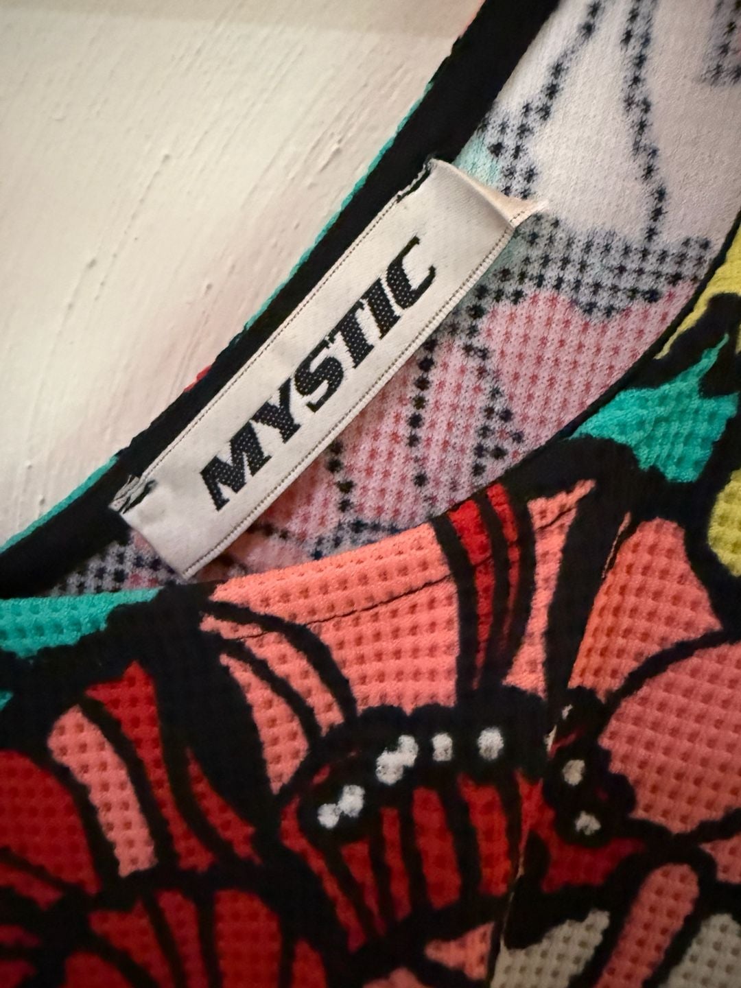 Mystic Floral Pop Art Sleeveless Dress Size M Teal Red 3