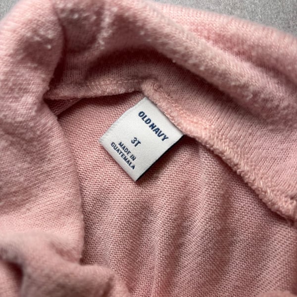 Old Navy Cowl Neck Sweater Dress Size 3T Pink Long Sleeve Fleece