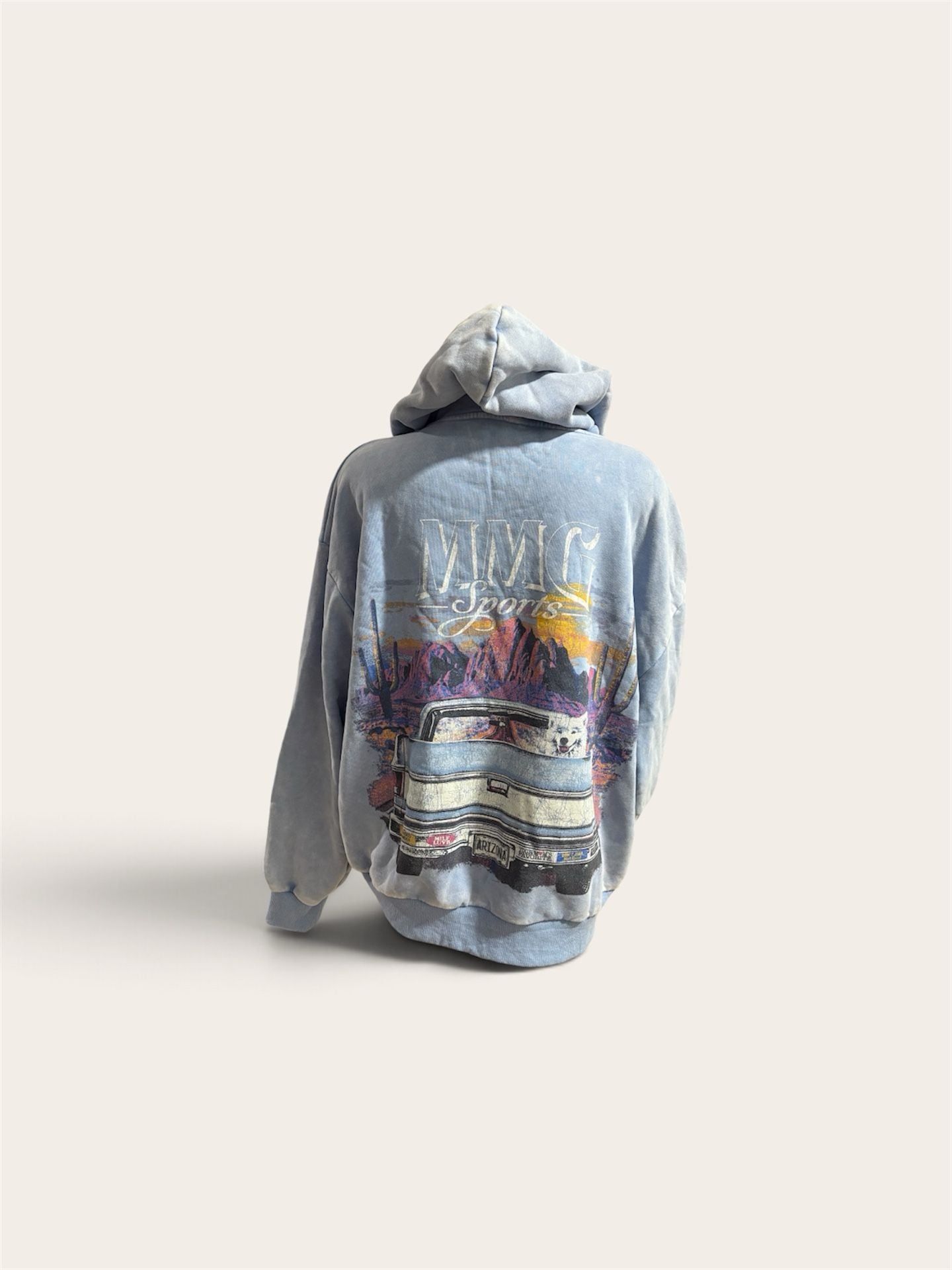MMG Sports Hoodie Size S Light Blue Graphic Truck 3