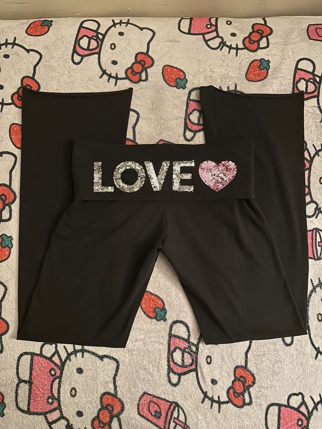 2013 Victorias Secret Sequin Foldover Yoga Pants 2
