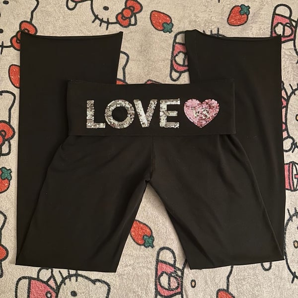 2013 Victorias Secret Sequin Foldover Yoga Pants