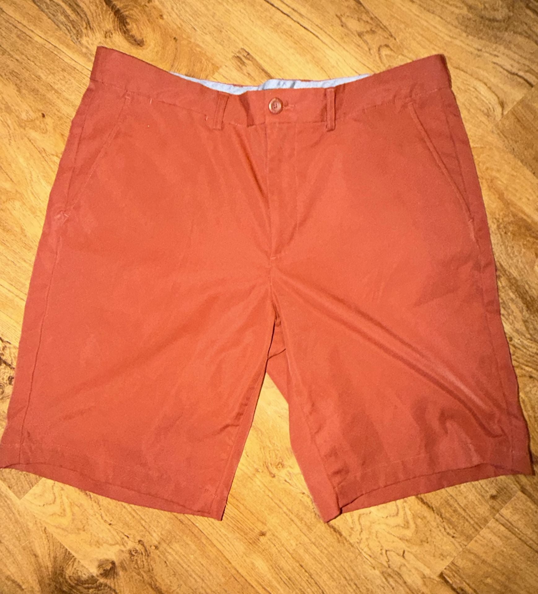 George Shorts Size 36 Rust Orange Flat Front Chinos 2