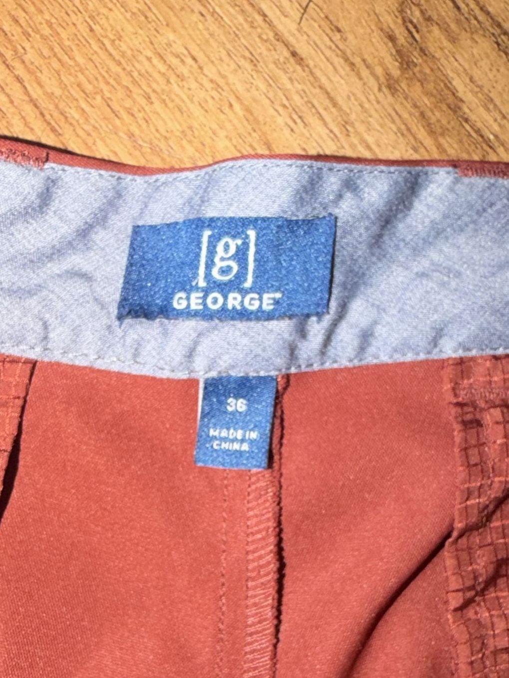 George Shorts Size 36 Rust Orange Flat Front Chinos 3