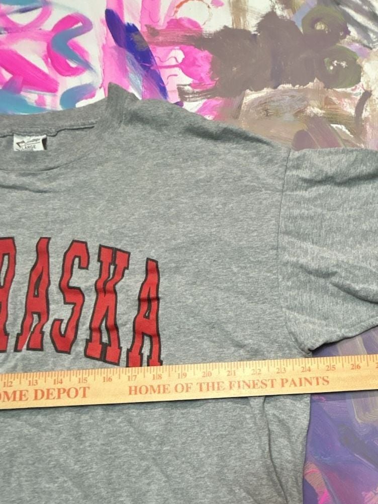 The Cotton Exchange Nebraska T-Shirt Size XX-Large Gray College Spellout 3