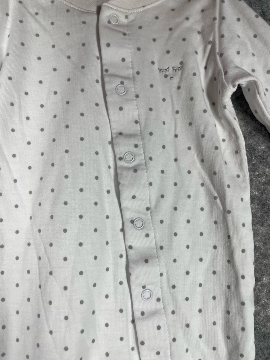 LIVLY Pima Cotton "Saturday" Dotted Footie Romper Size 1-3M 3