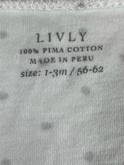 LIVLY Pima Cotton "Saturday" Dotted Footie Romper Size 1-3M 4