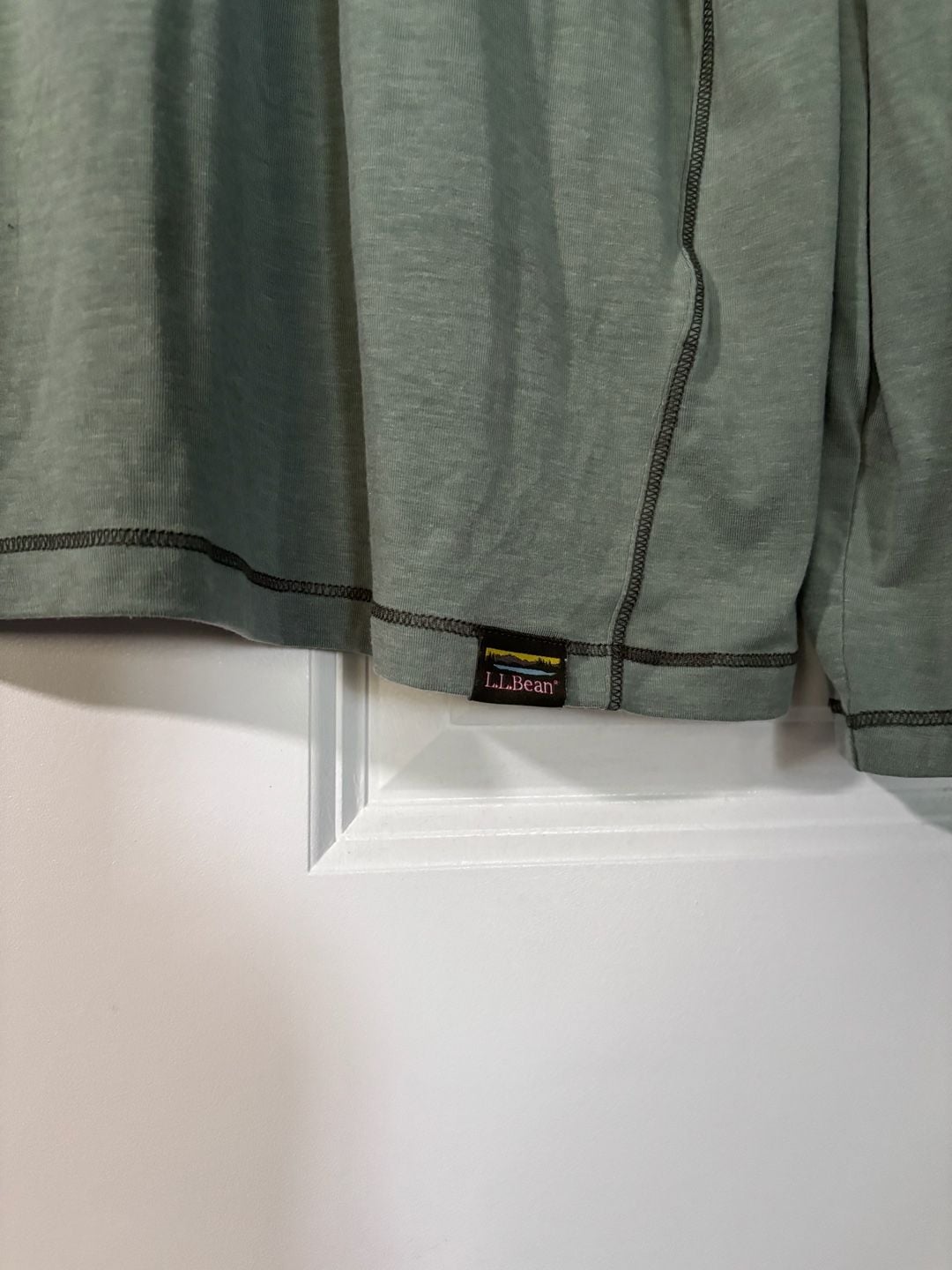 L.L.Bean Half Zip Pullover Shirt Green Recycled Polyester 7