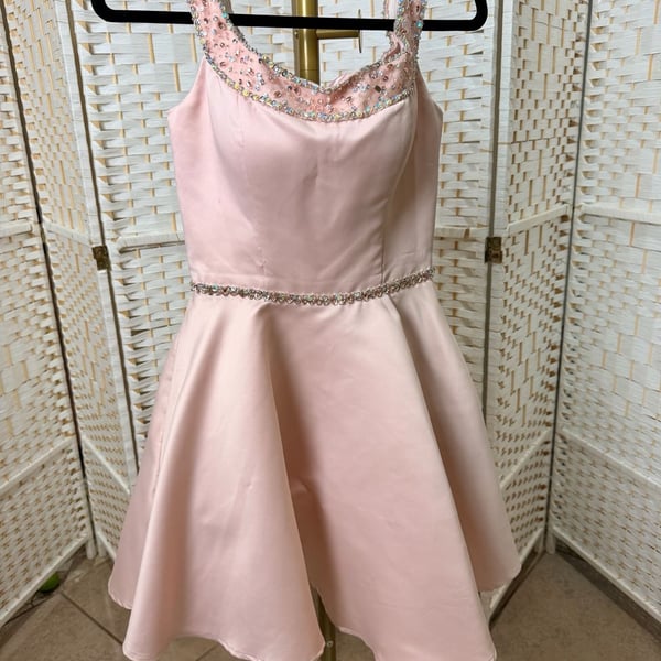 Morilee Madeline Gardner Party Dress Size 4 Pink Beaded Cocktail