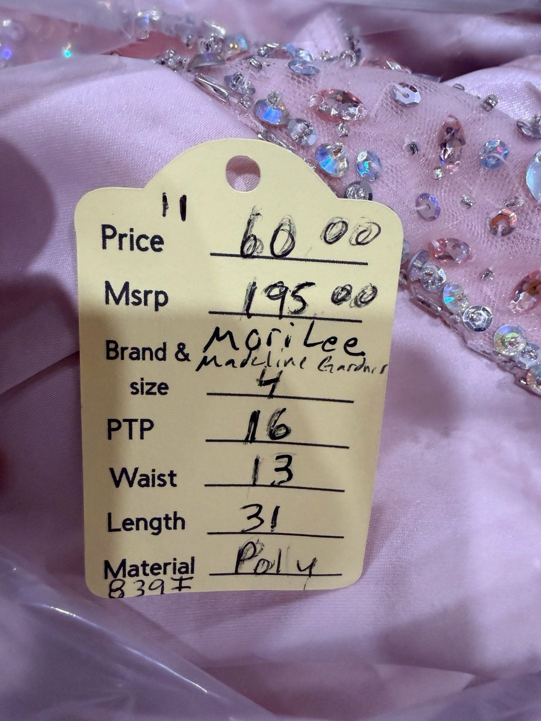 Morilee Madeline Gardner Party Dress Size 4 Pink Beaded Cocktail 12