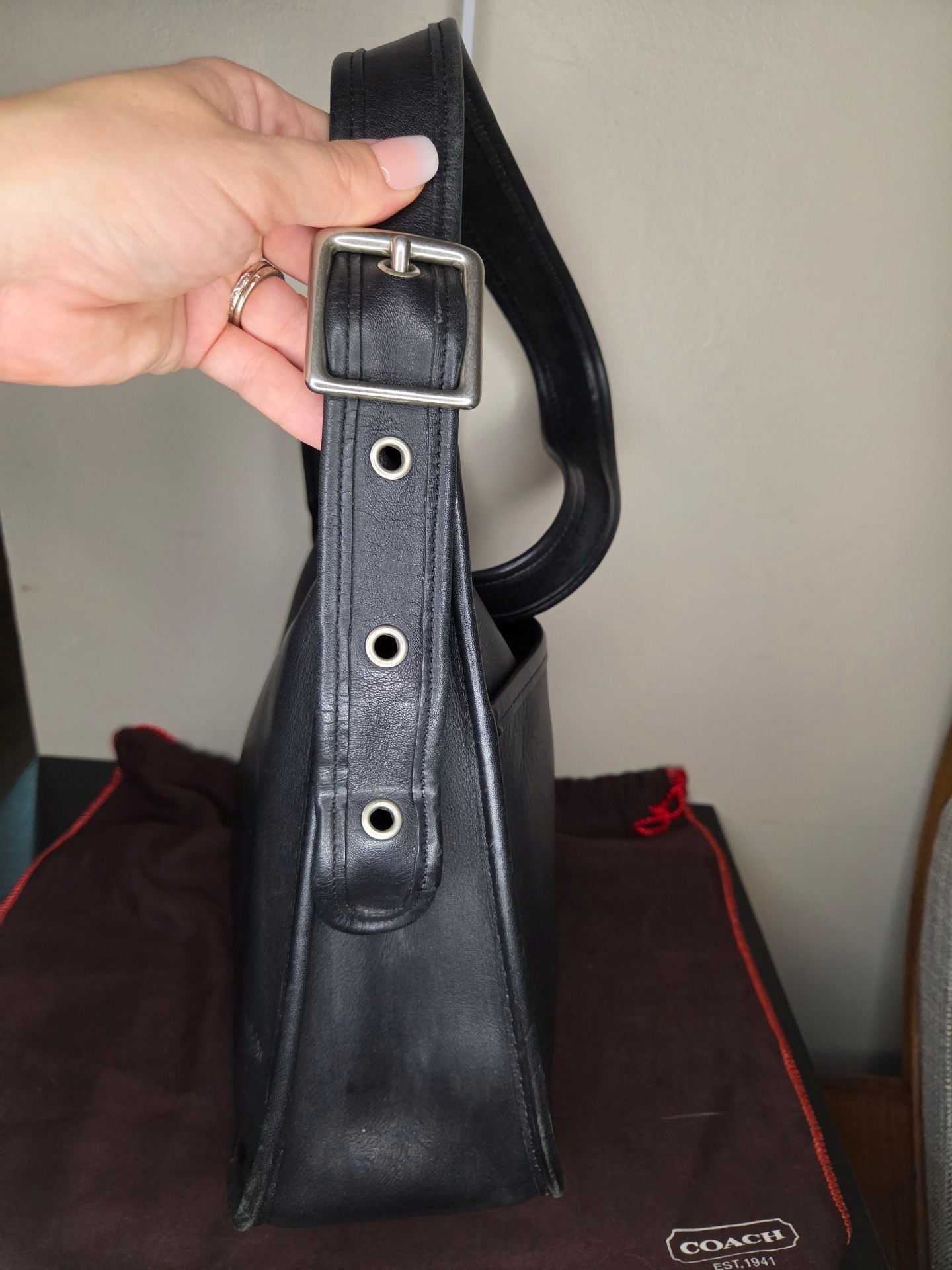 Coach Black Leather Janice Legacy Hobo Shoulder Bag 8