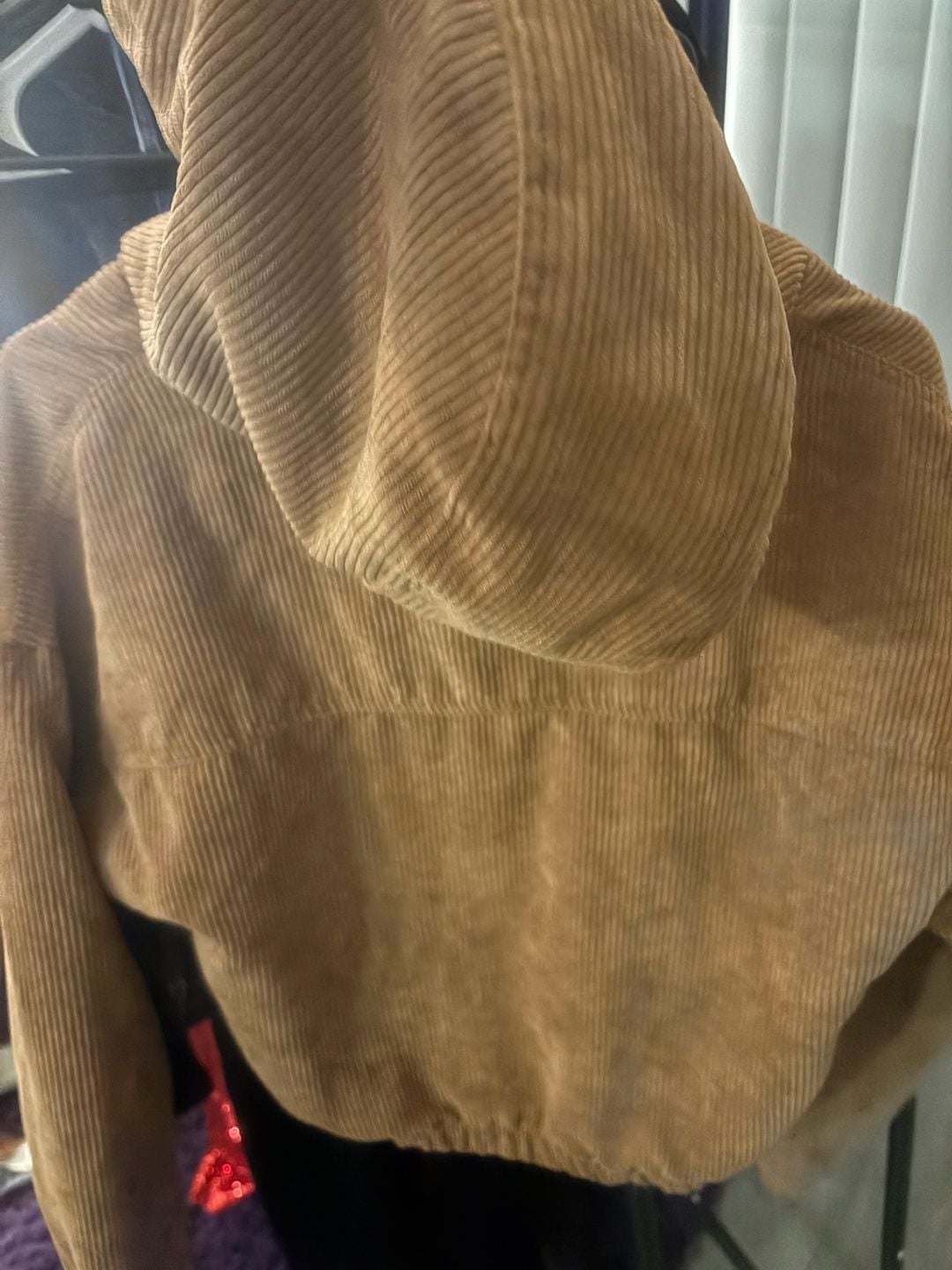 Blashe Corduroy Zip Hoodie Size L Brown Sherpa Lined 4