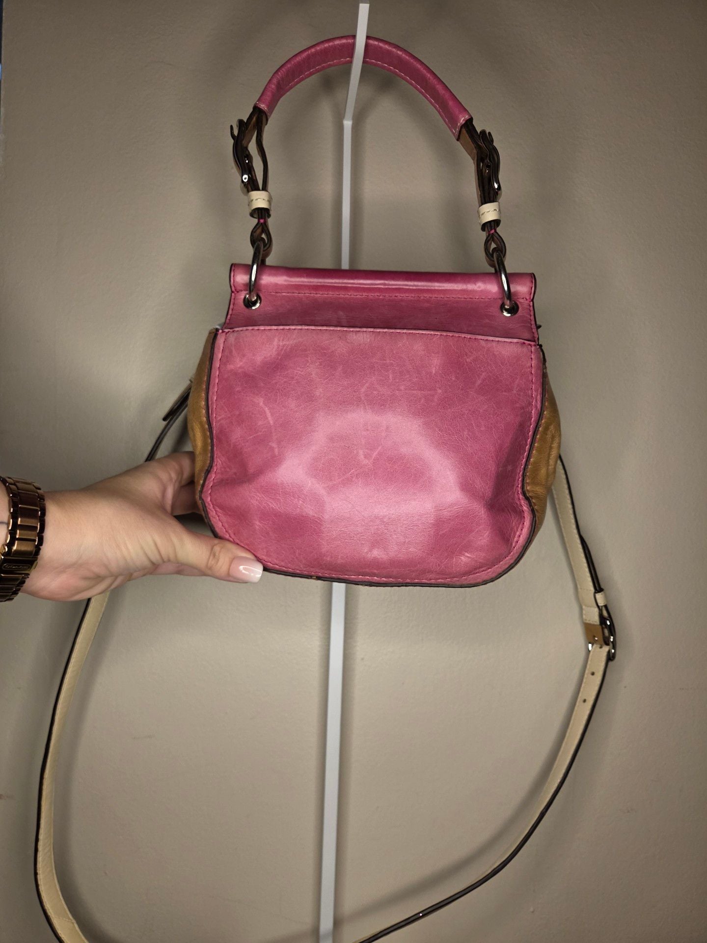 Coach Small Willis Crossbody Bag 19036 Tri-Color Pink and Tan 3
