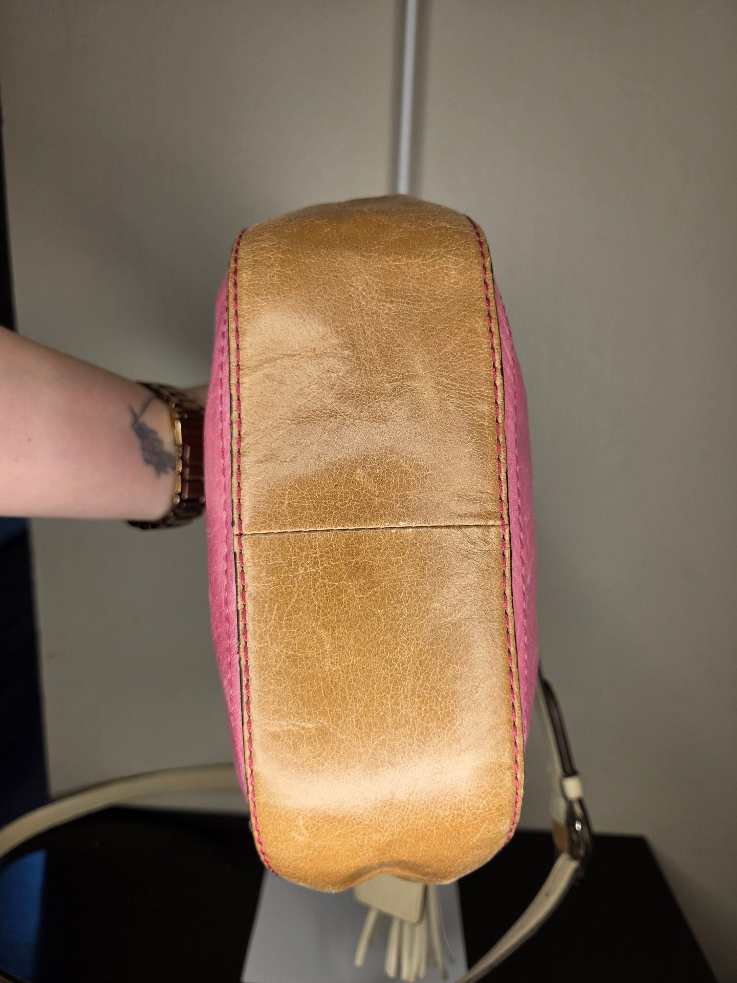 Coach Small Willis Crossbody Bag 19036 Tri-Color Pink and Tan 6