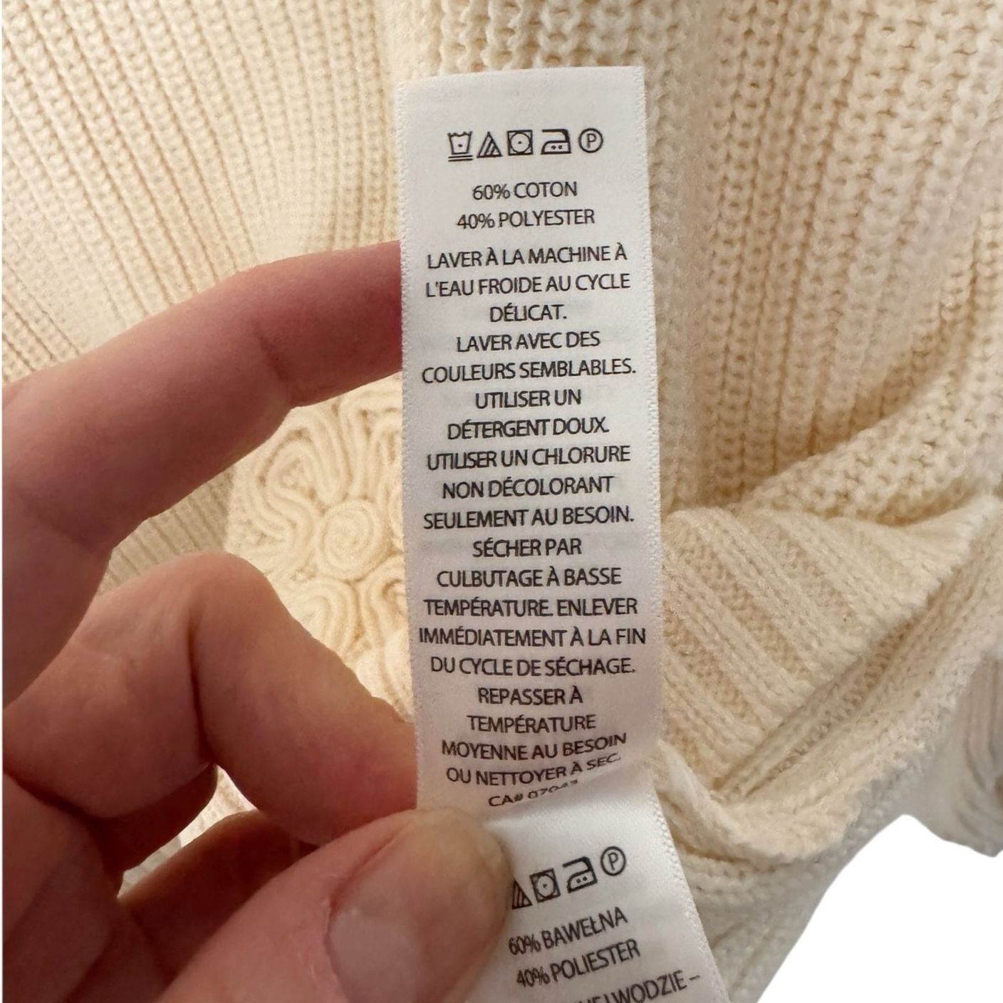 Laura Ashley Sweater Size XL Cream White Knit 3D Flower Embroidered 9