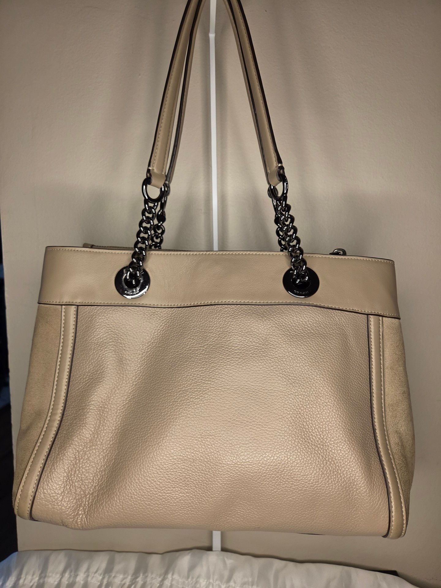 Coach Turnlock Edie Carryall with Patchwork Snakeskin shoulder bag
3