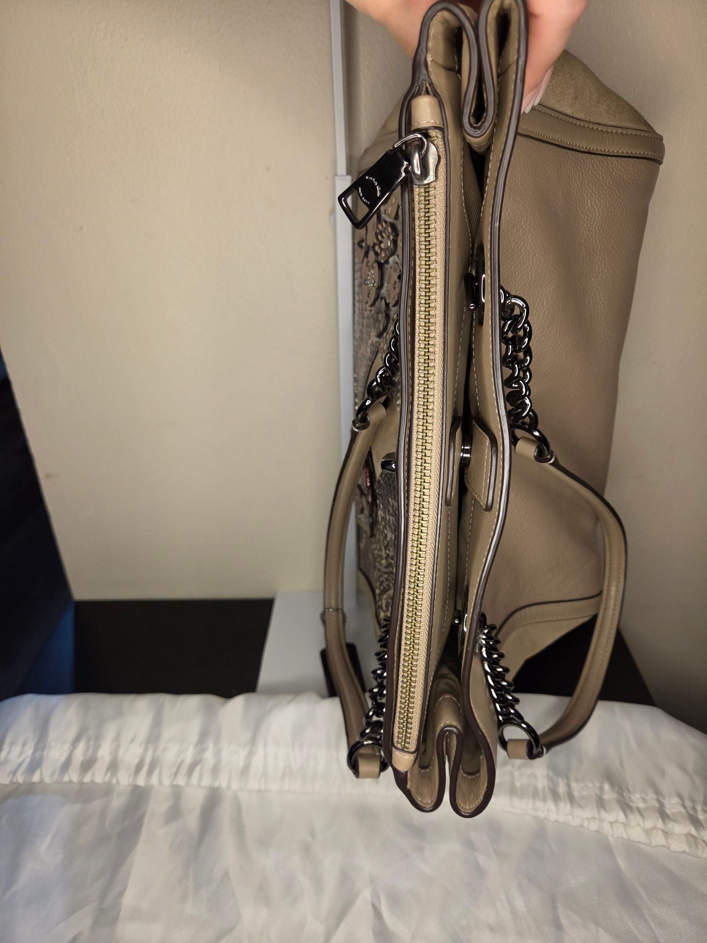 Coach Turnlock Edie Carryall with Patchwork Snakeskin shoulder bag
8