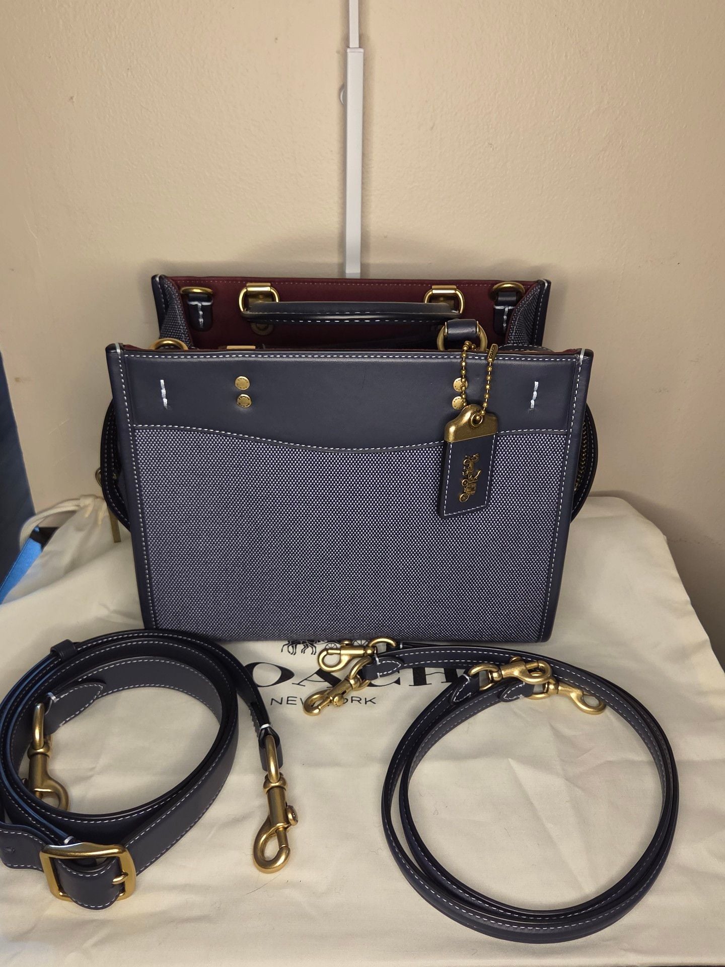 Coach Rogue 25 Crossbody Bag Navy Blue 2