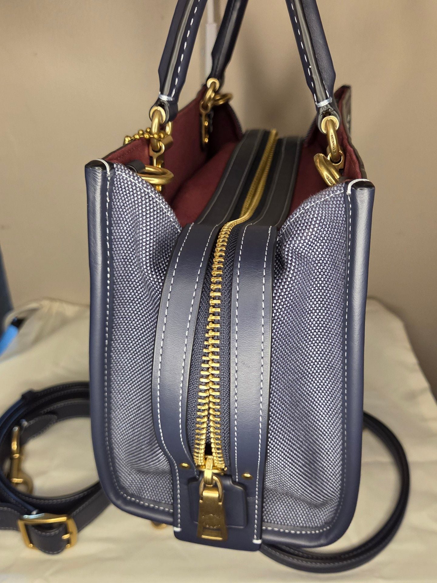 Coach Rogue 25 Crossbody Bag Navy Blue 4