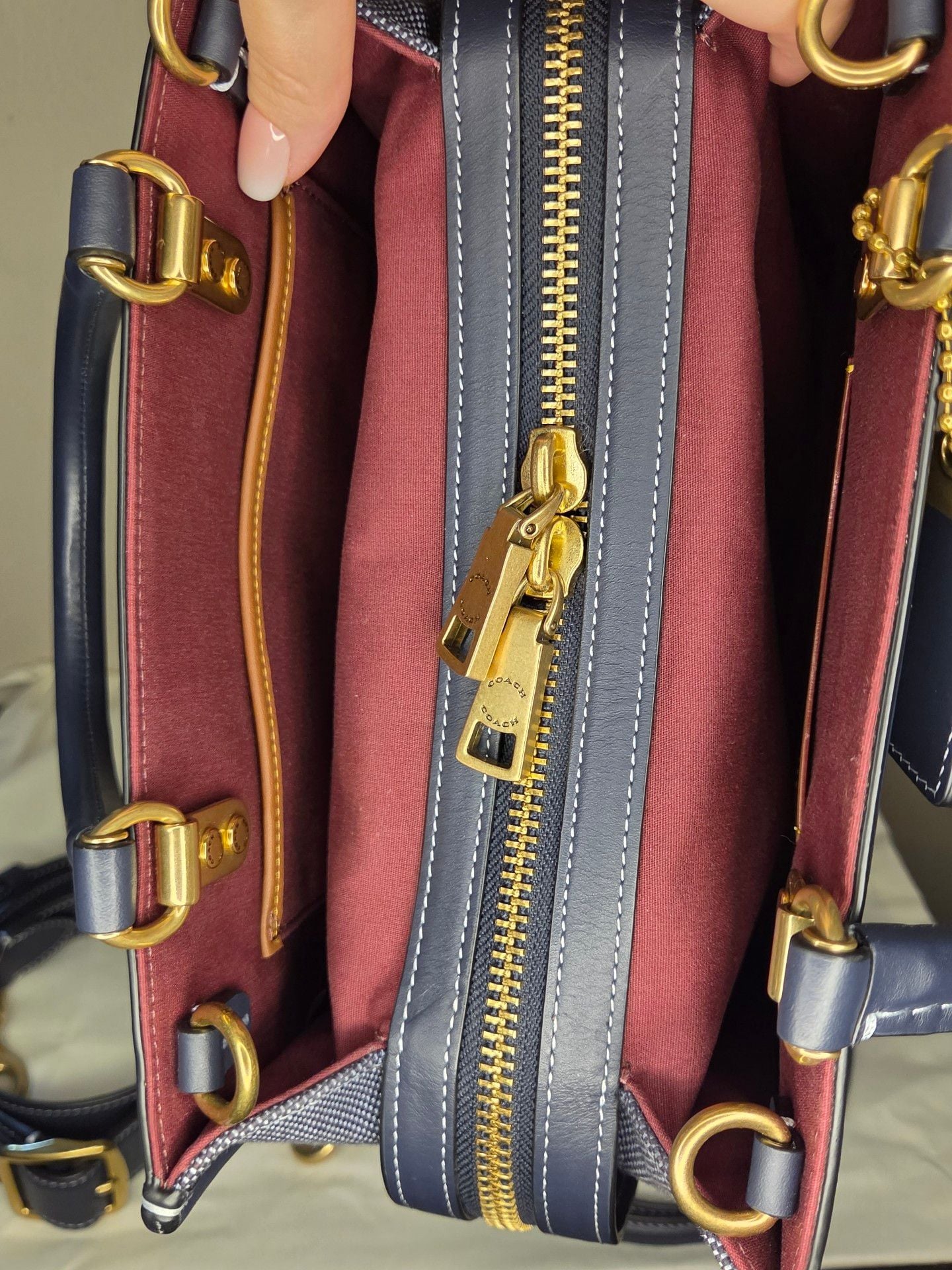 Coach Rogue 25 Crossbody Bag Navy Blue 7