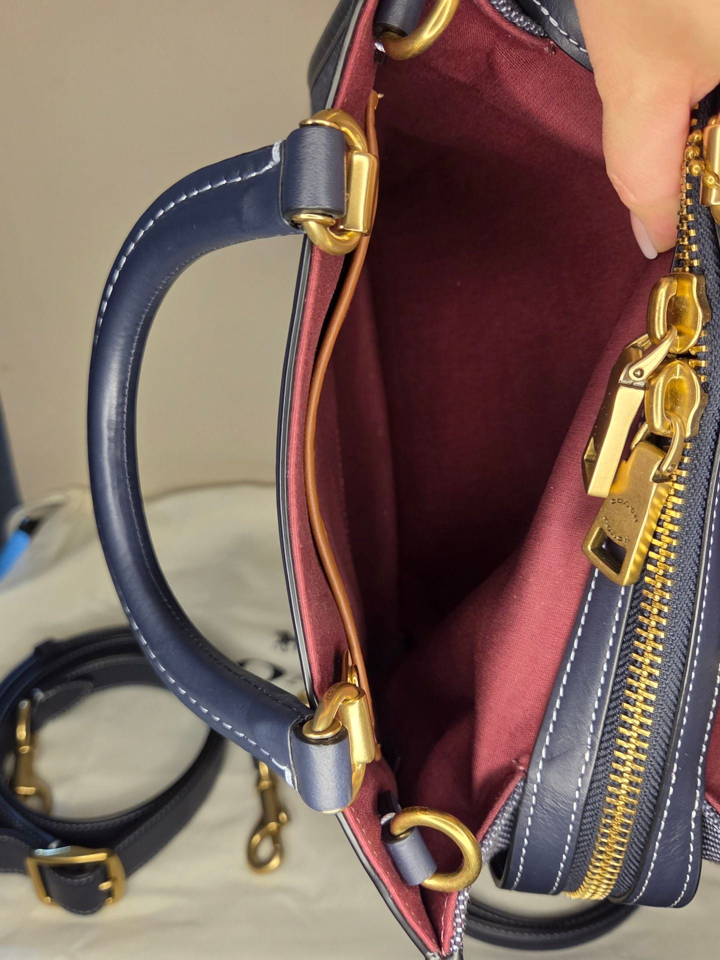 Coach Rogue 25 Crossbody Bag Navy Blue 8