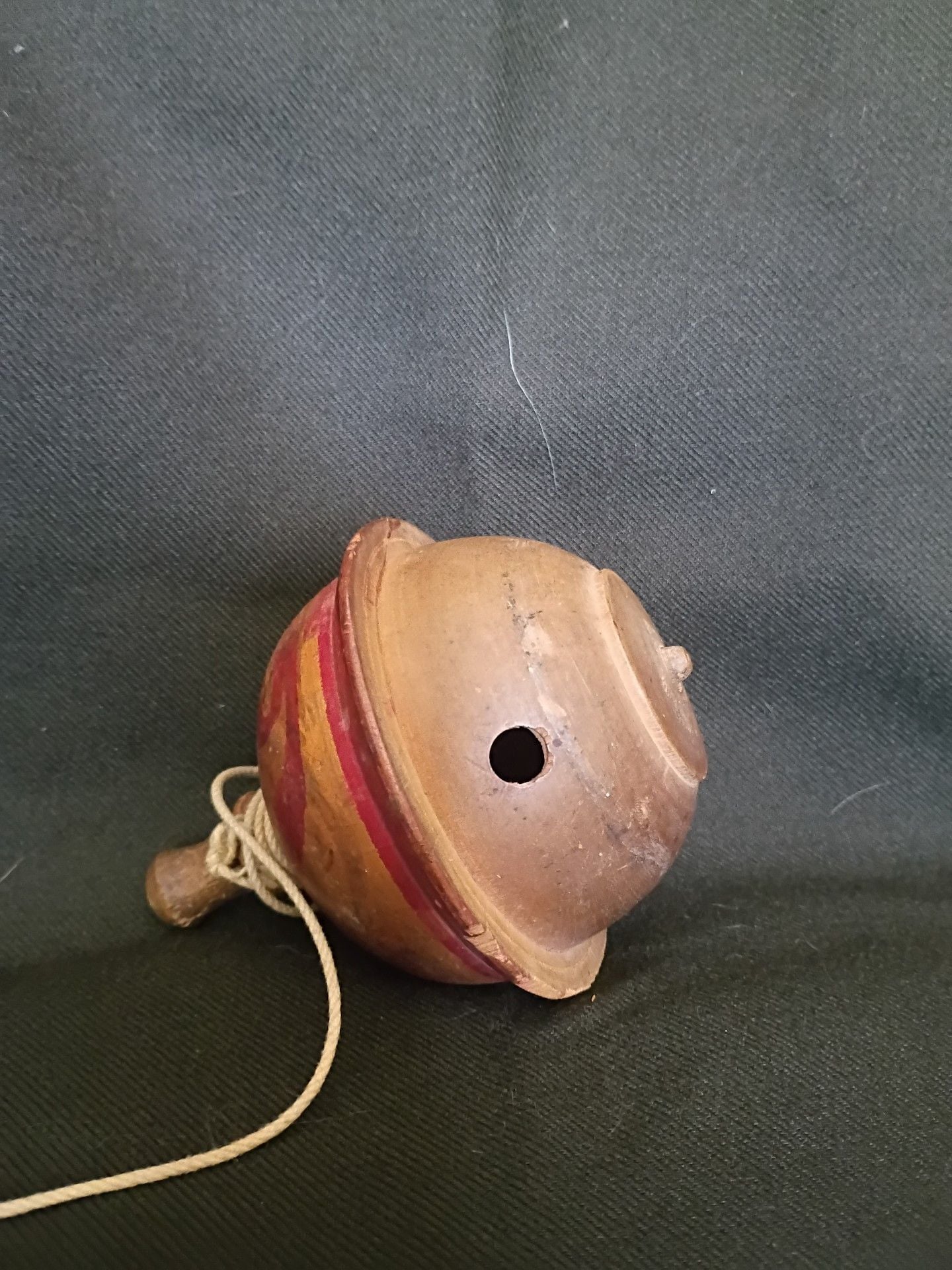 Vintage Handcrafted Wooden Spinning Top with String 7