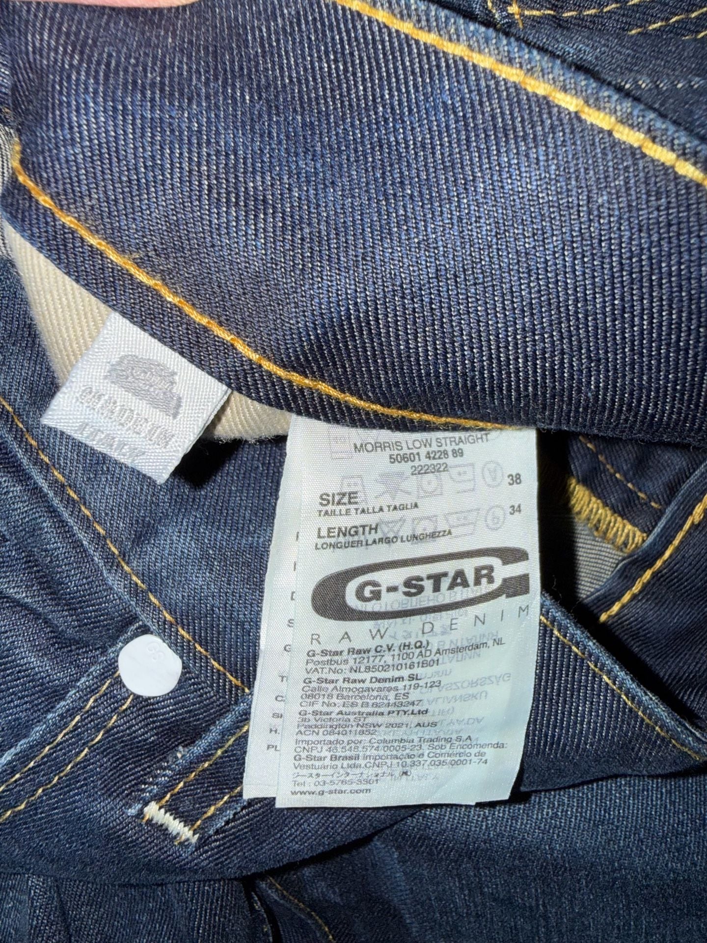 G-Star Raw Morris Low Straight Jeans Size 38x34 Blue Denim 4