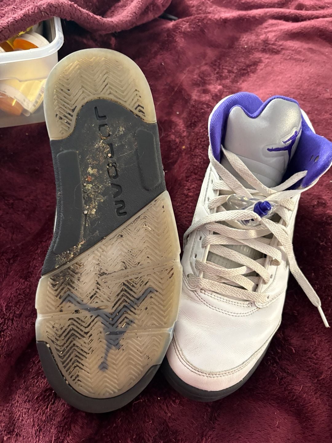 Nike Air Jordan 5 Retro Dark Concord White Purple Shoes 3