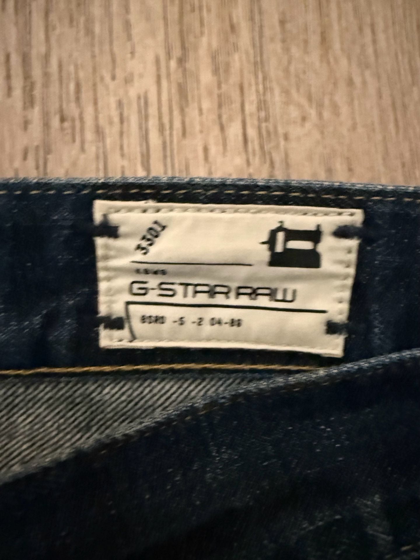 G-Star Raw 3301 Jeans 33x32 Dark Wash Distressed Straight Leg Denim 7